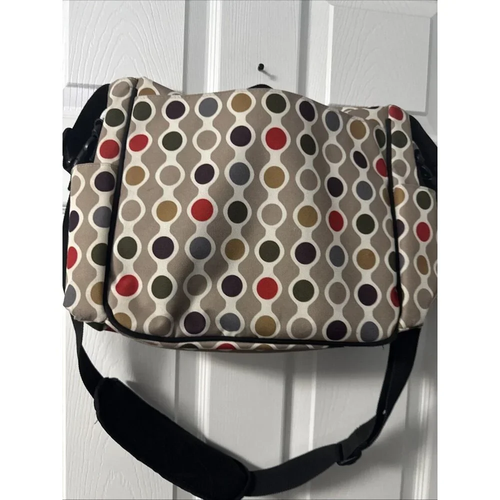 Jonathan Adler Skip Hop Dash Diaper Messenger Bag Polka Dots NEW 14x12x4 GR73